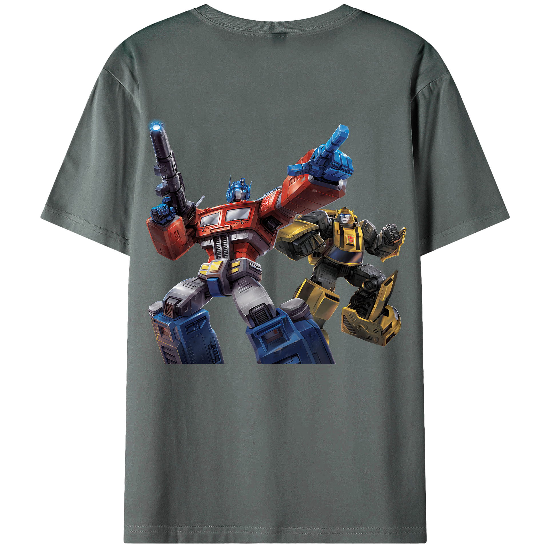 （画像用） Transformers トランスフォーマー 綿100％ メンズ半袖Tシャツ（バックプリント） 通気性